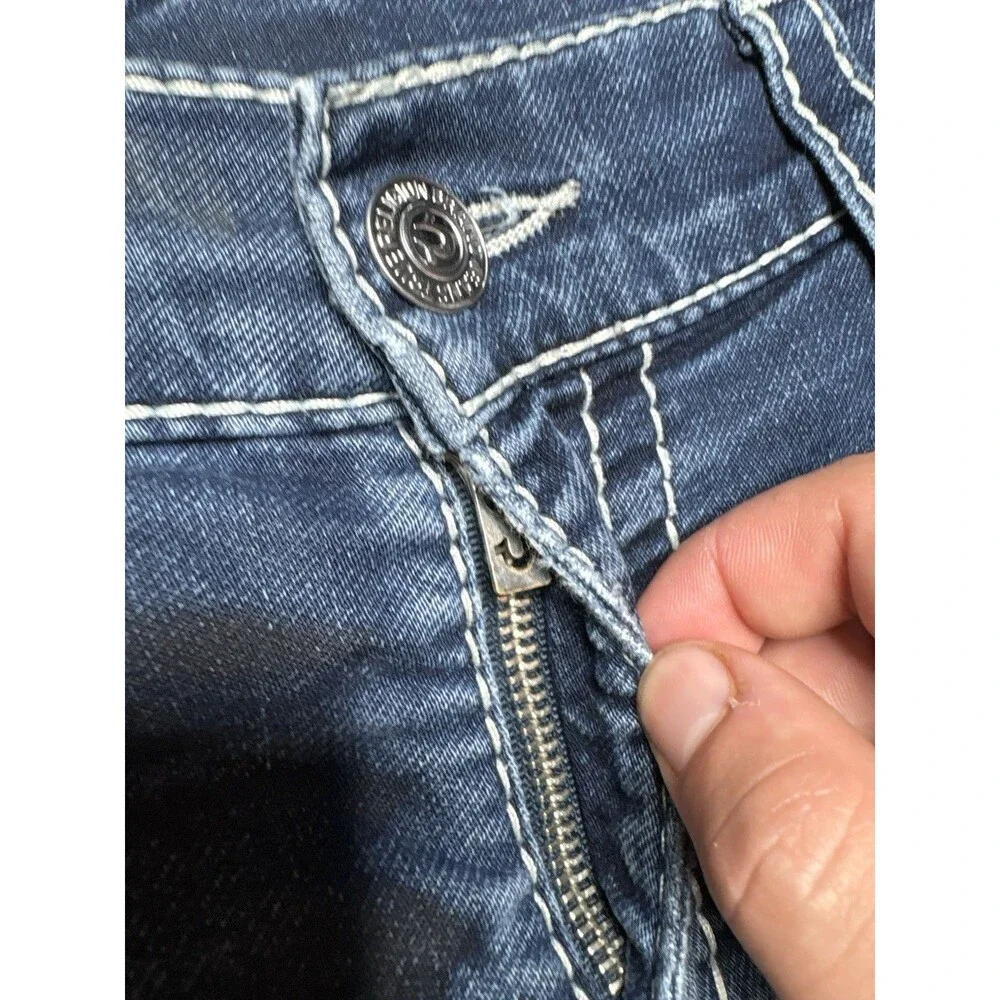 True Religion World Tour Jogger Jeans Mens 32x29 Blue Stretch Denim Y2K 29